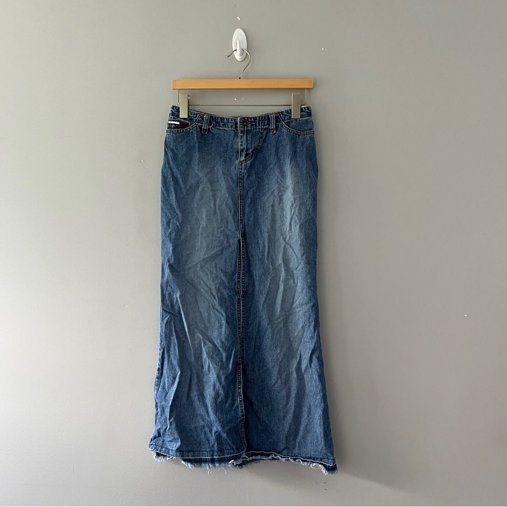 Vintage Y2K Tommy Jeans Denim Midi Skirt High Slit